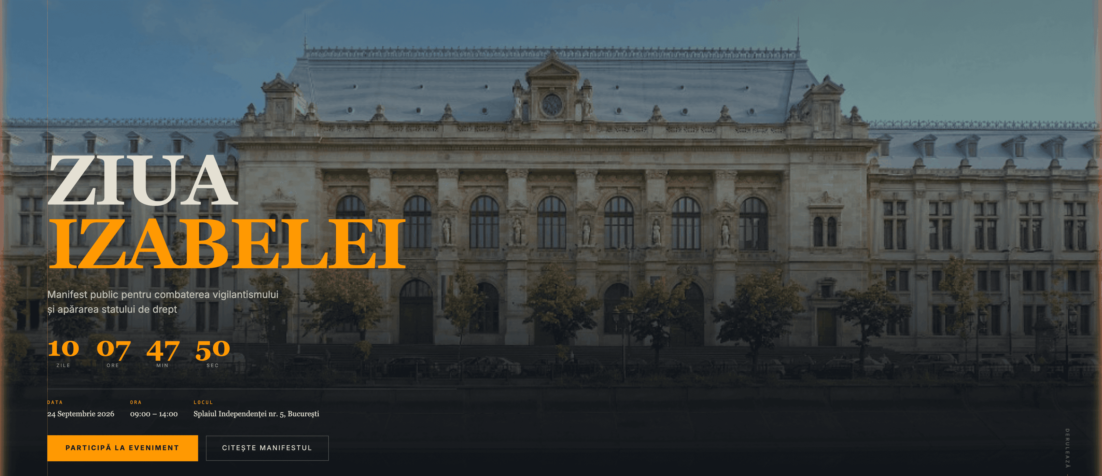 Afiș pentru Ziua Izabelei - manifest civic pentru statul de drept