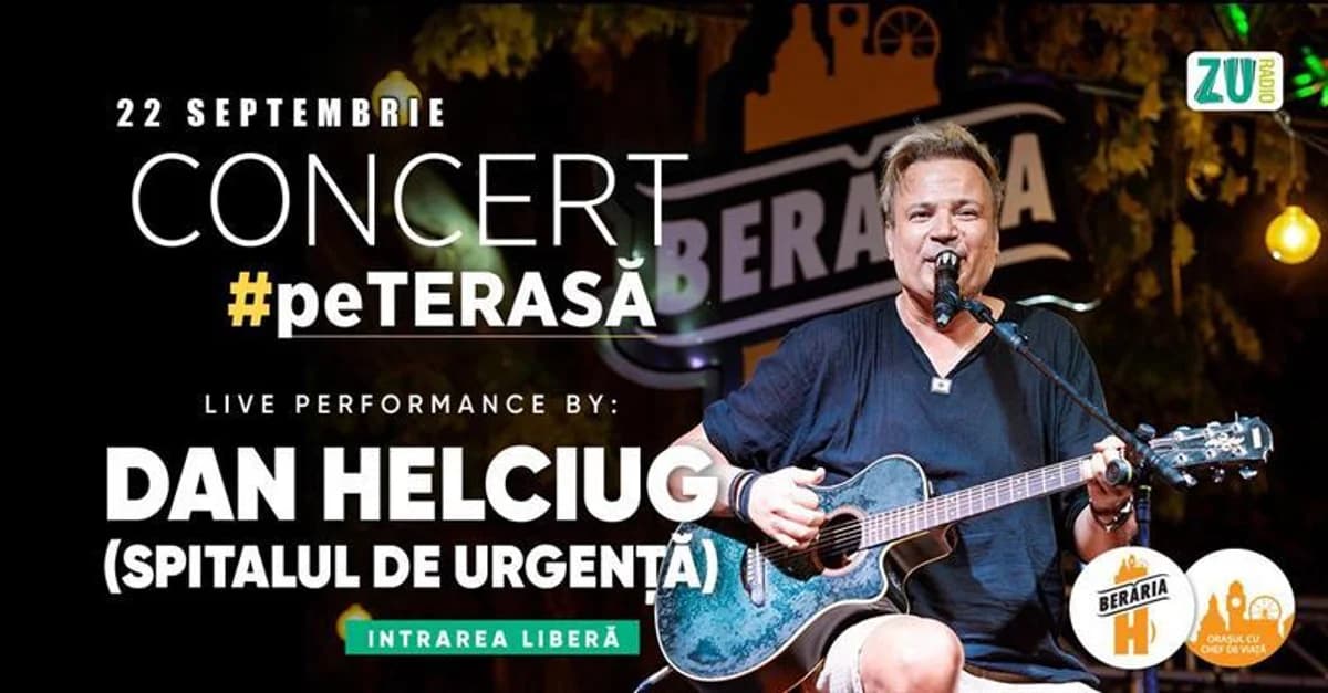 Afiș pentru Acoustic Garden cu Dan Helciug la Berăria H – 22 septembrie