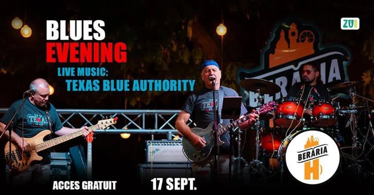 Afiș pentru Blues Evening cu Texas Blues Authority // Pe Terasă