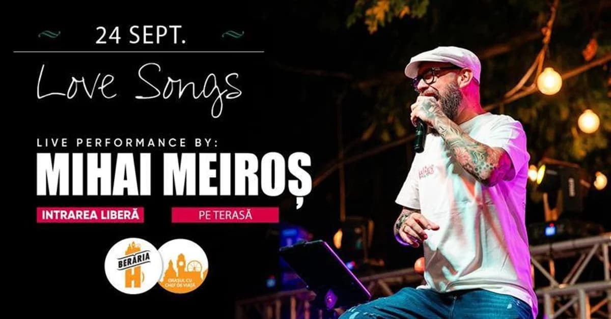Afiș pentru Chill & Love Songs acoustic cu Mihai Meiroș | 24 septembrie Pe Terasă