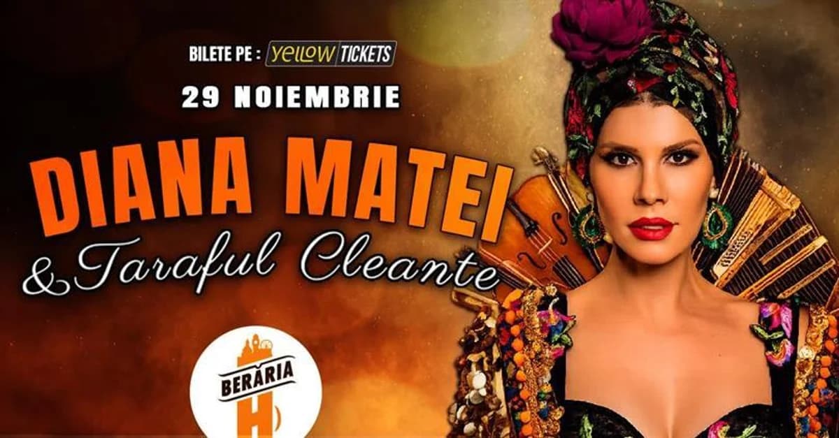 Afiș pentru Diana Matei & Taraful Cleante live la Berăria H pe 29 noiembrie