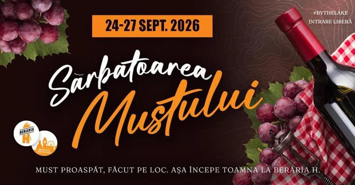 Afiș pentru Sărbătoarea Mustului 2026 | Duminică, 27 septembrie
