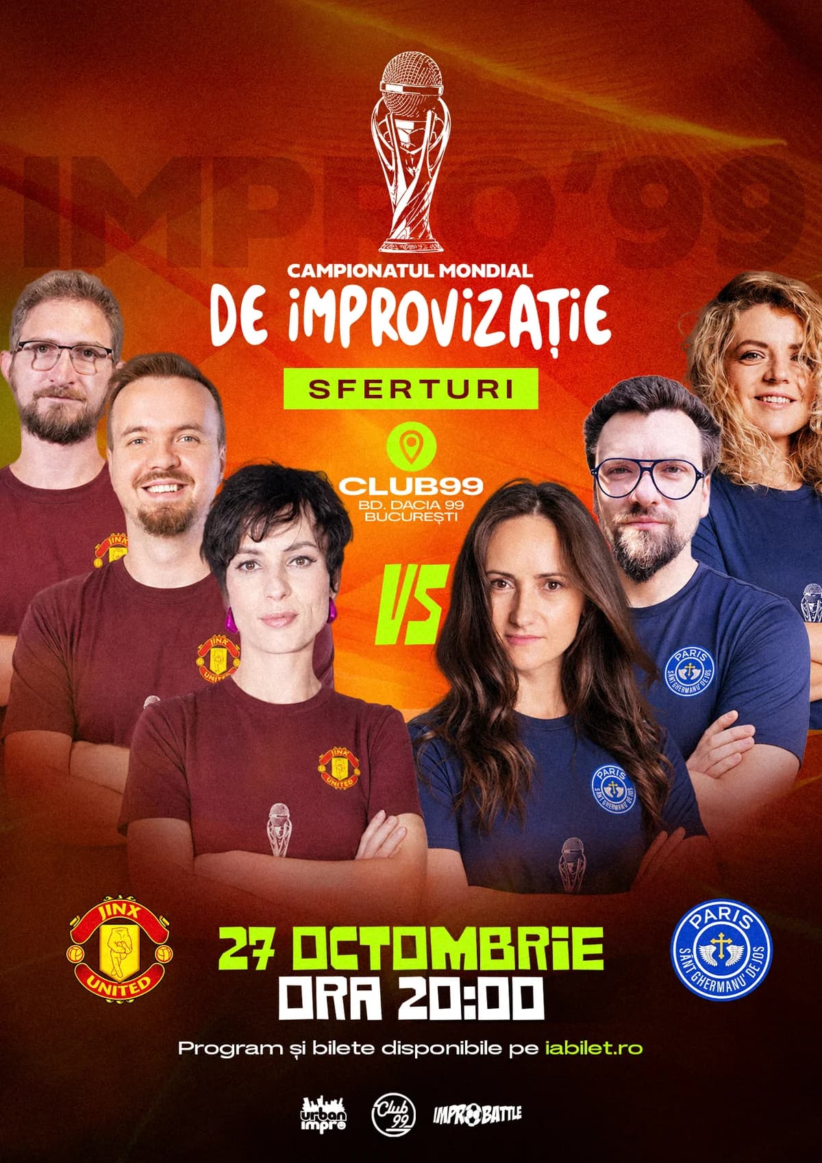 Afiș pentru Jinx United vs Paris Sânt Ghermanu de Jos | Sferturi Meci 4 | Impro Show la Club 99