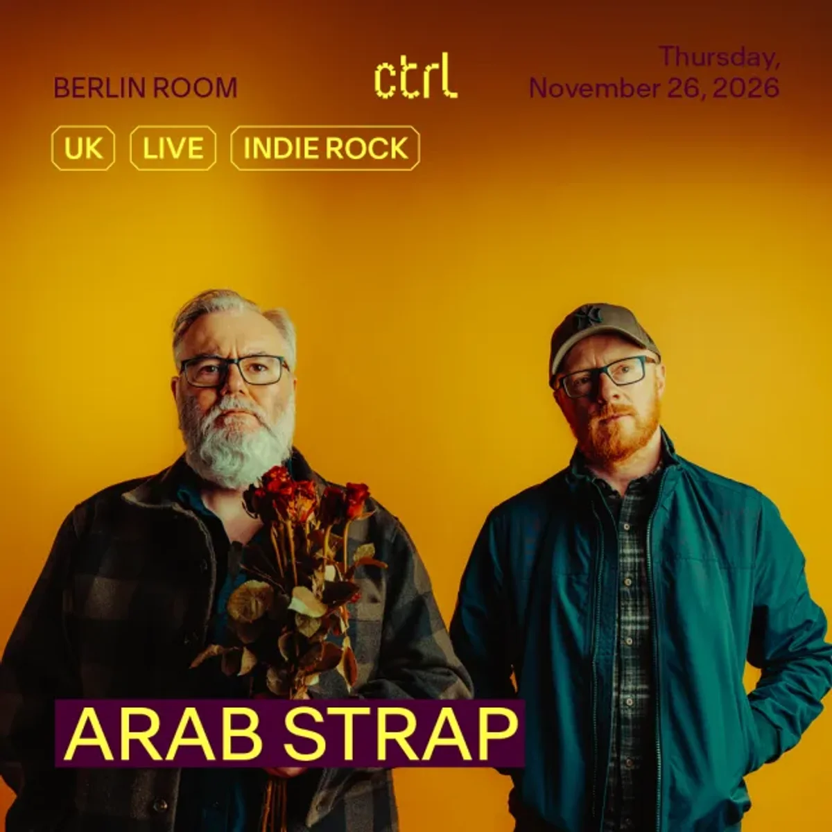 Afiș pentru Arab Strap live la Control Club