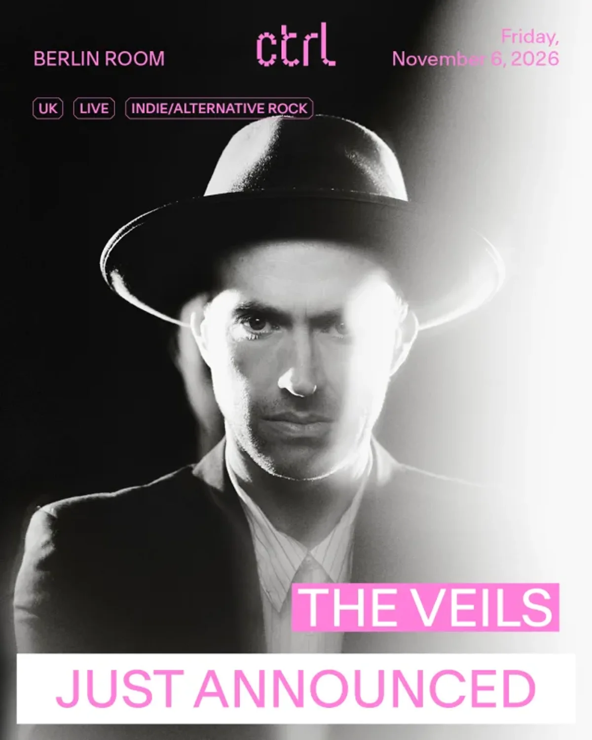 Afiș pentru The Veils live la Control Club