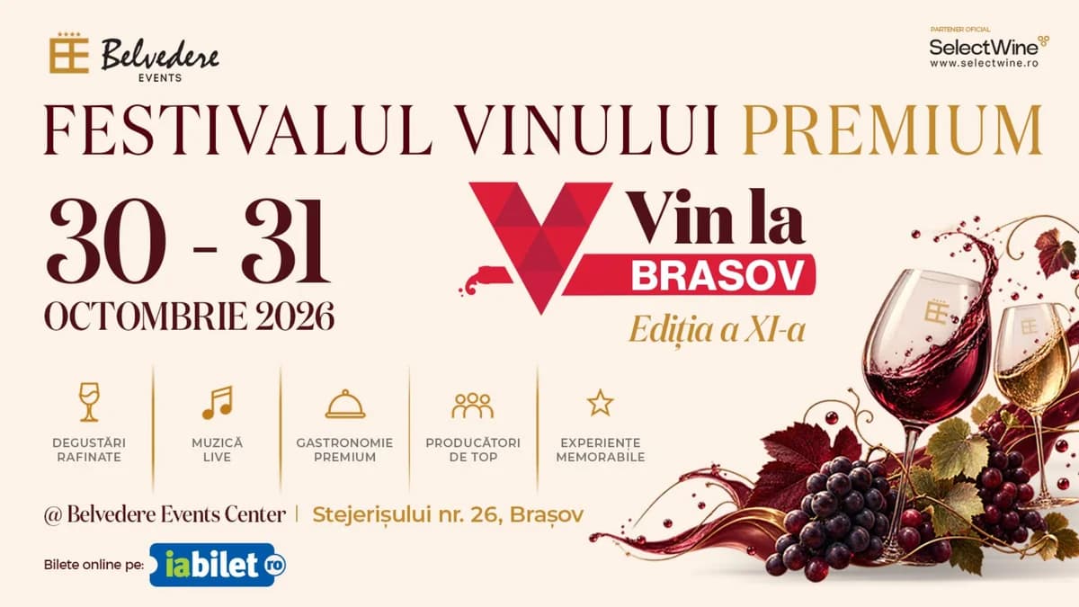 Afiș pentru Festivalul Vinului Premium „Vin la Brașov" - Ediția a XI-a - Ziua 2