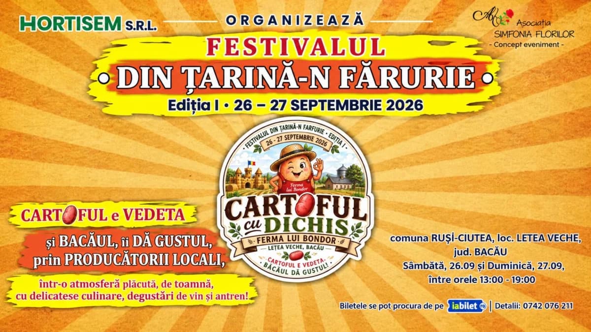 Afiș pentru 1/2 Letea Veche: Festivalul din țarina-n farfurie ~ Cartoful cu dichis, ediția I