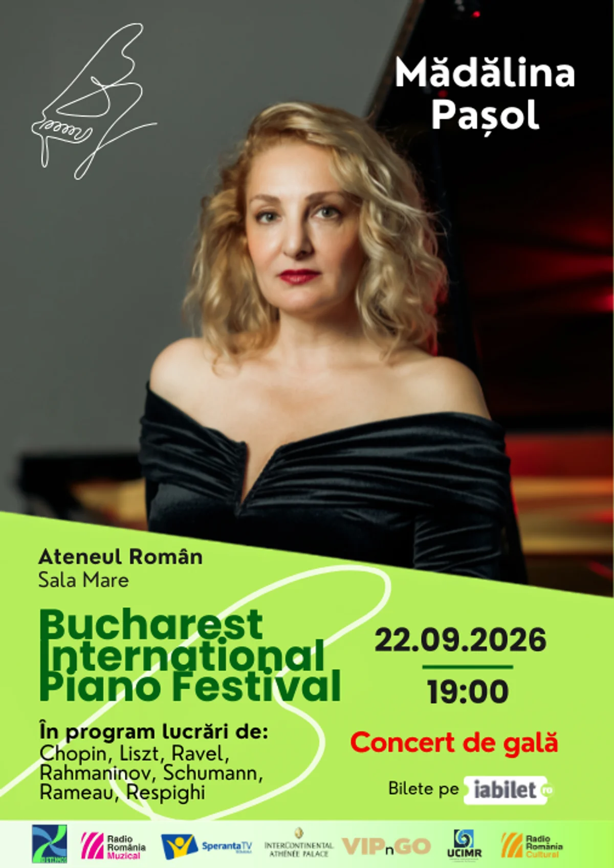 Afiș pentru Mădălina Pașol – Concert de Gală | Bucharest International Piano Festival
