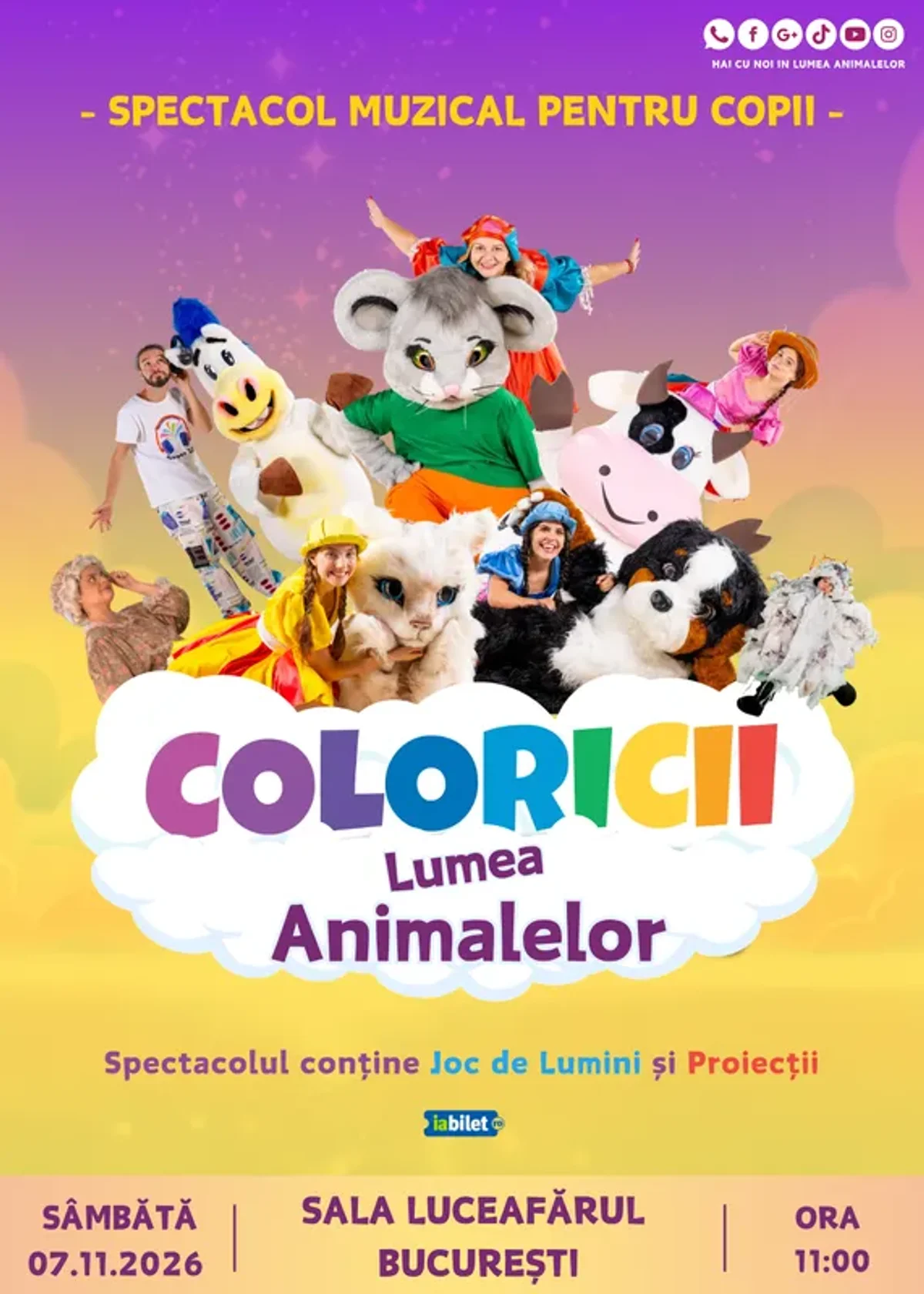 Afiș pentru Coloricii și Lumea Animalelor