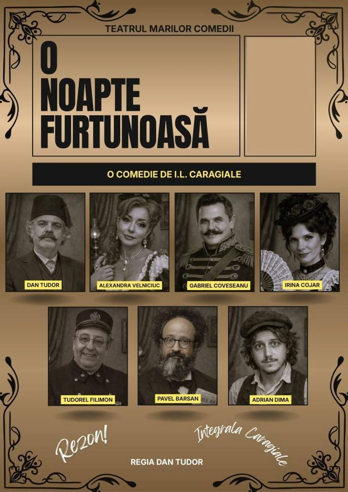 Afiș pentru O noapte furtunoasă de I.L. Caragiale
