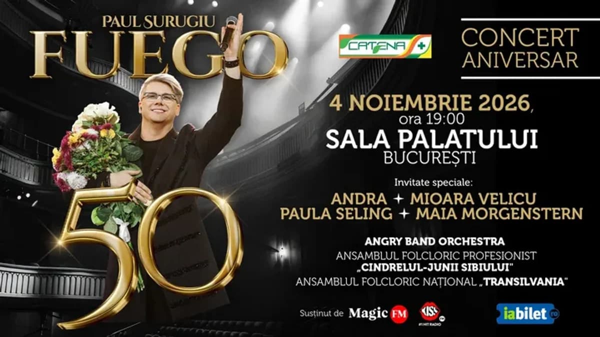 Afiș pentru Fuego „50” – Concert Aniversar Paul Surugiu