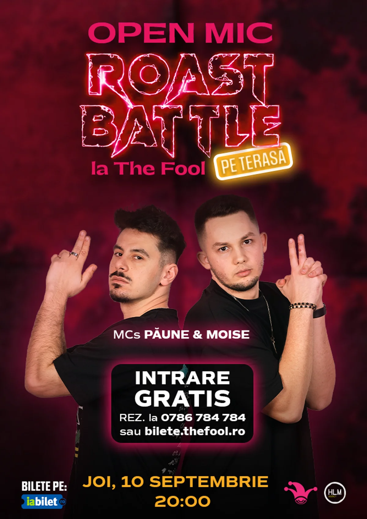 Afiș pentru The Fool Terasa: Open Mic cu MCs Moise & Păune