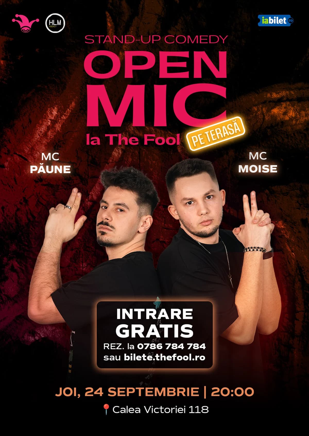 Afiș pentru The Fool Terasa: Open Mic cu MCs Moise & Păune
