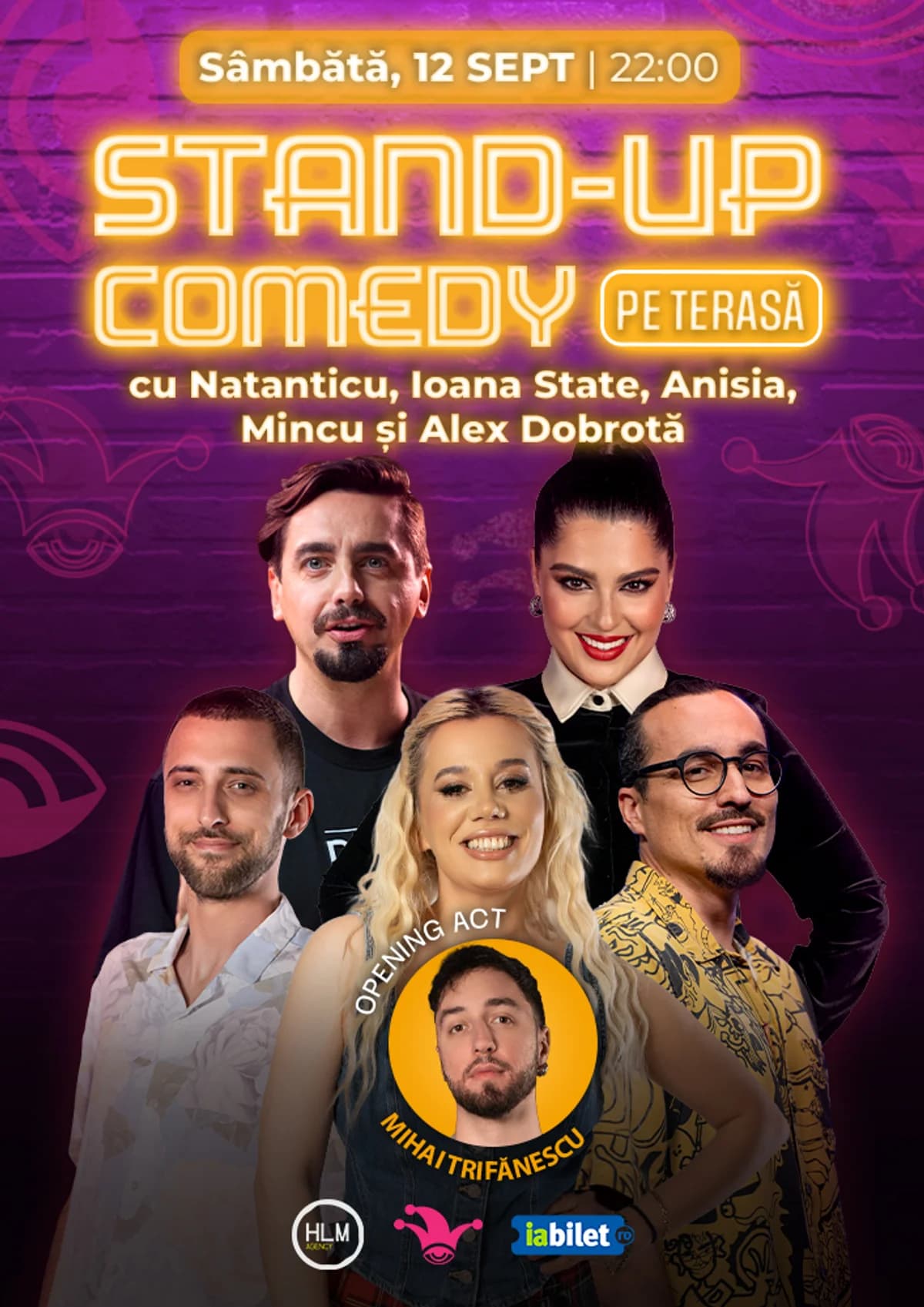Afiș pentru The Fool Terasa: Stand-up comedy cu Ioana State, Mincu, Anisia și Natanticu