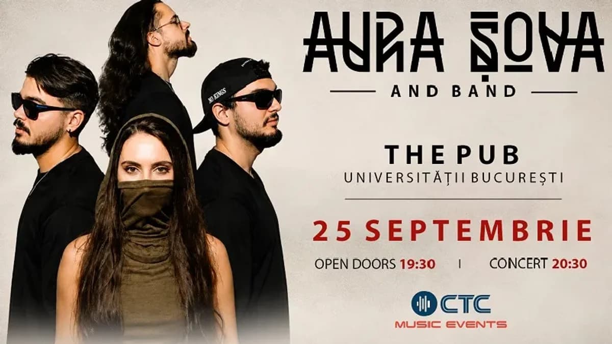 Afiș pentru Aura Șova & Band la The Pub Universității