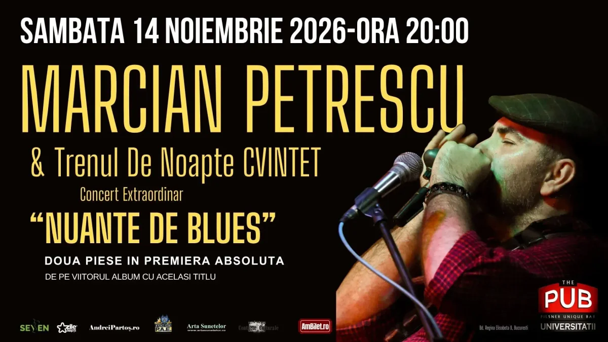 Afiș pentru Marcian Petrescu & Trenul de Noapte Cvintet la The Pub Universității