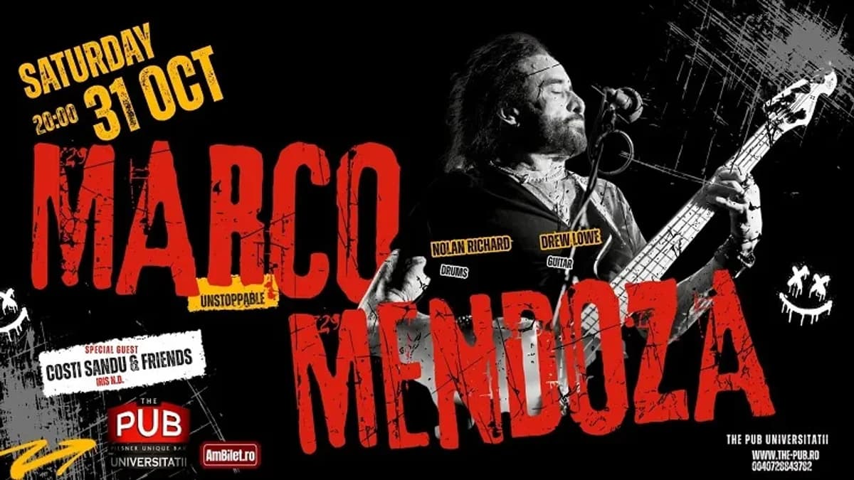 Afiș pentru Marco Mendoza - "Rock la Maximum" - live la The Pub Universității