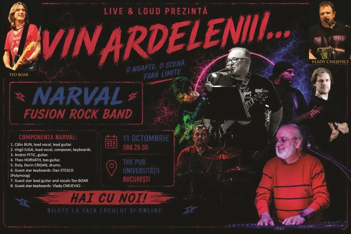 Afiș pentru NARVAL - “Vin Ardelenii” - primul concert la The Pub